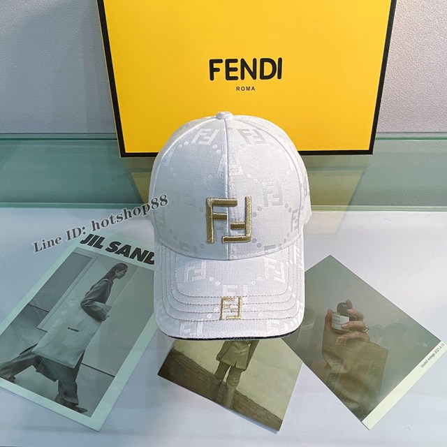 Fendi專櫃新款跑步遮陽防曬鴨舌帽 芬迪老花系列棒球帽 mmyj3163
